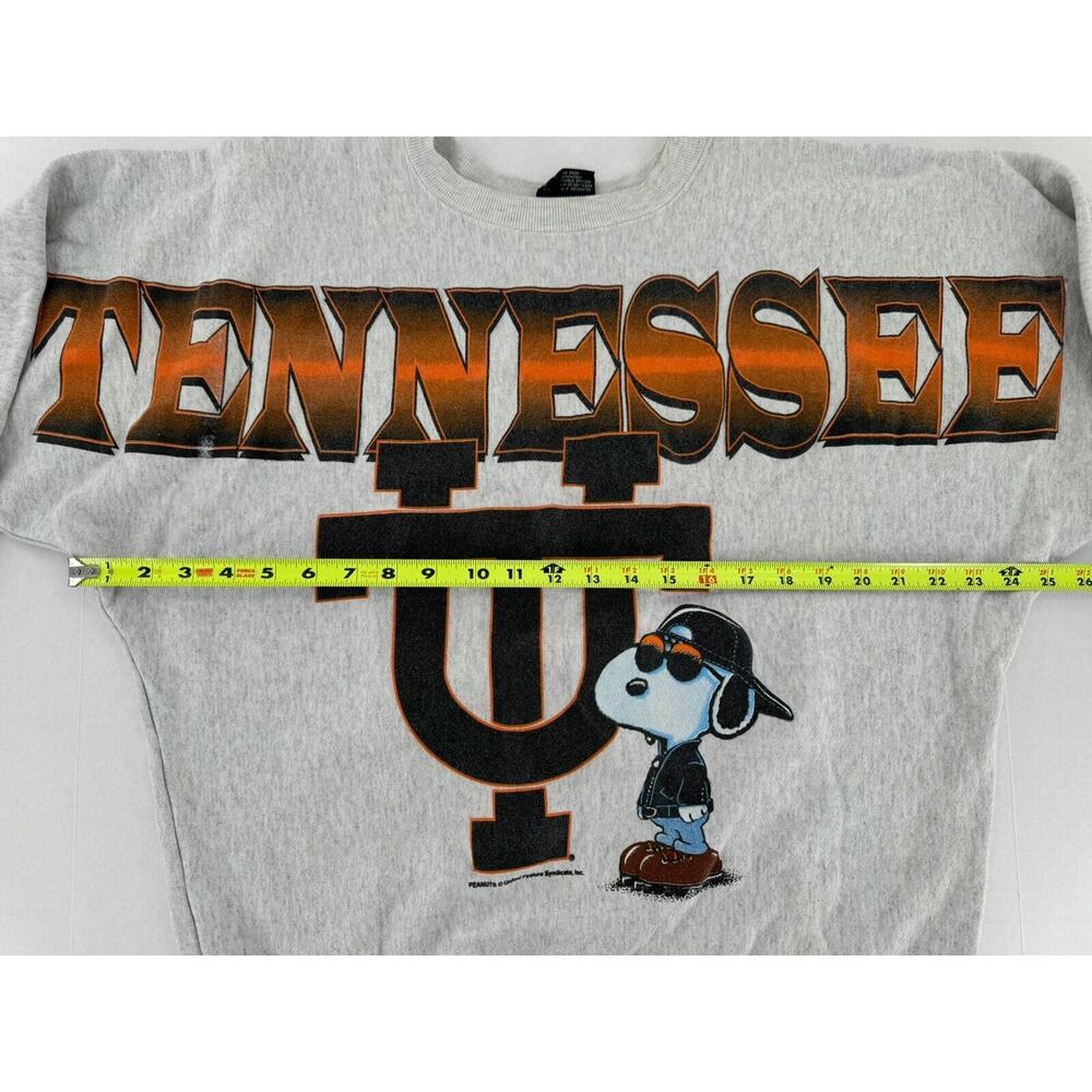 Vtg 90s Tennessee Vols Volunteers Sweatshirt Sz L Snoopy Grey Garment Graphics​ - Picture 10 of 16
